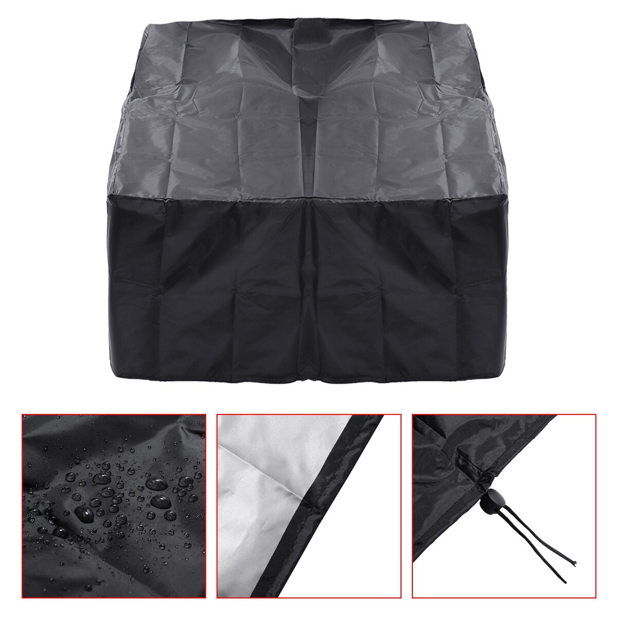 34/40 inch Square Gas Fire Cover Waterproof Anti-UV Heavy Duty Fire Pit Protector for Patio Garden C
