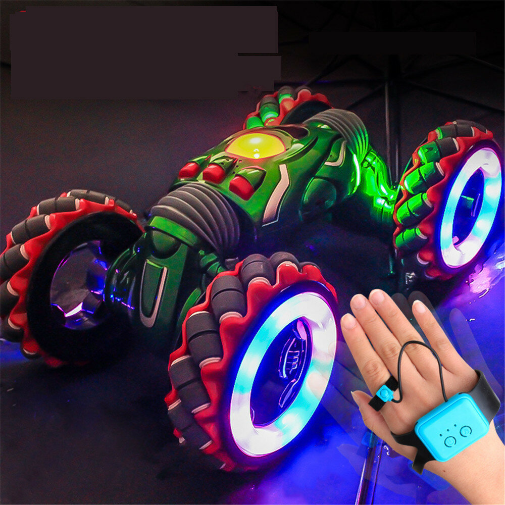 2.4G Gesture Sensor Twisted RC Stunt Car Light Music Remote Control Dancing Truck for Kids Toys Vehicles Model