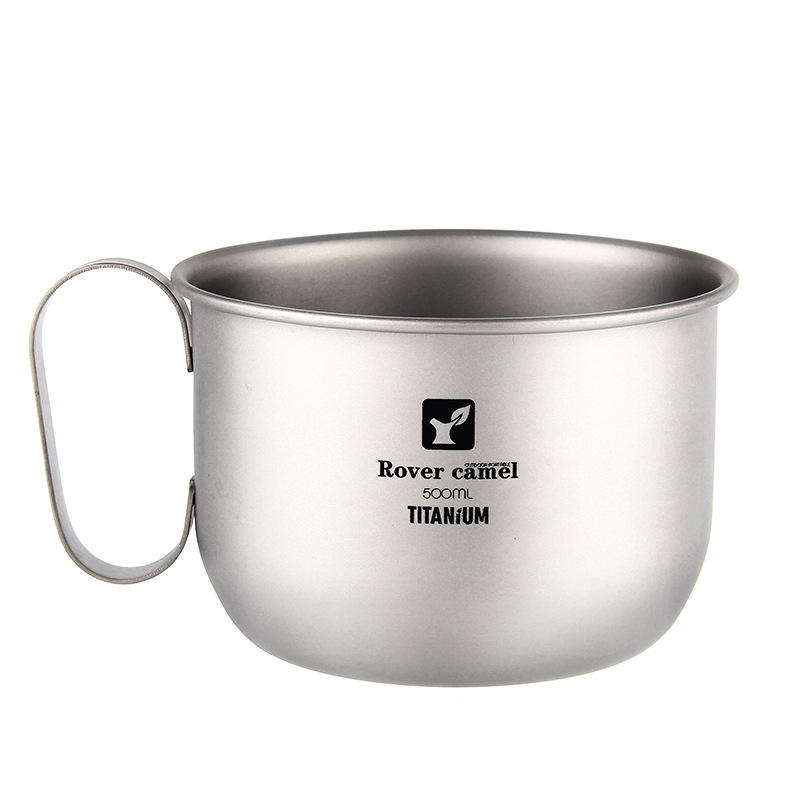 100% Titan 500 ml Outdoor Camping Picknick Wasser Tasse Ultraleicht Tragbare Tee Becher Camping Kochgeschirr