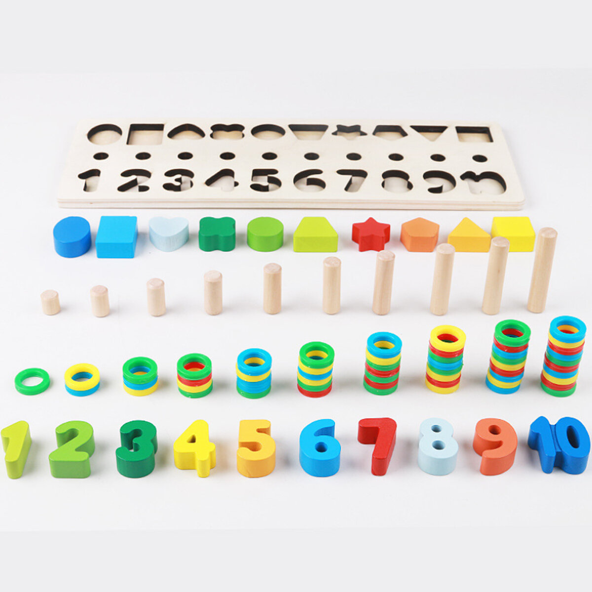3-in-1 Wiskunde-speelgoed voor vroeg onderwijs Vorm digitaal logaritmebord voor kinderbenodigdheden 