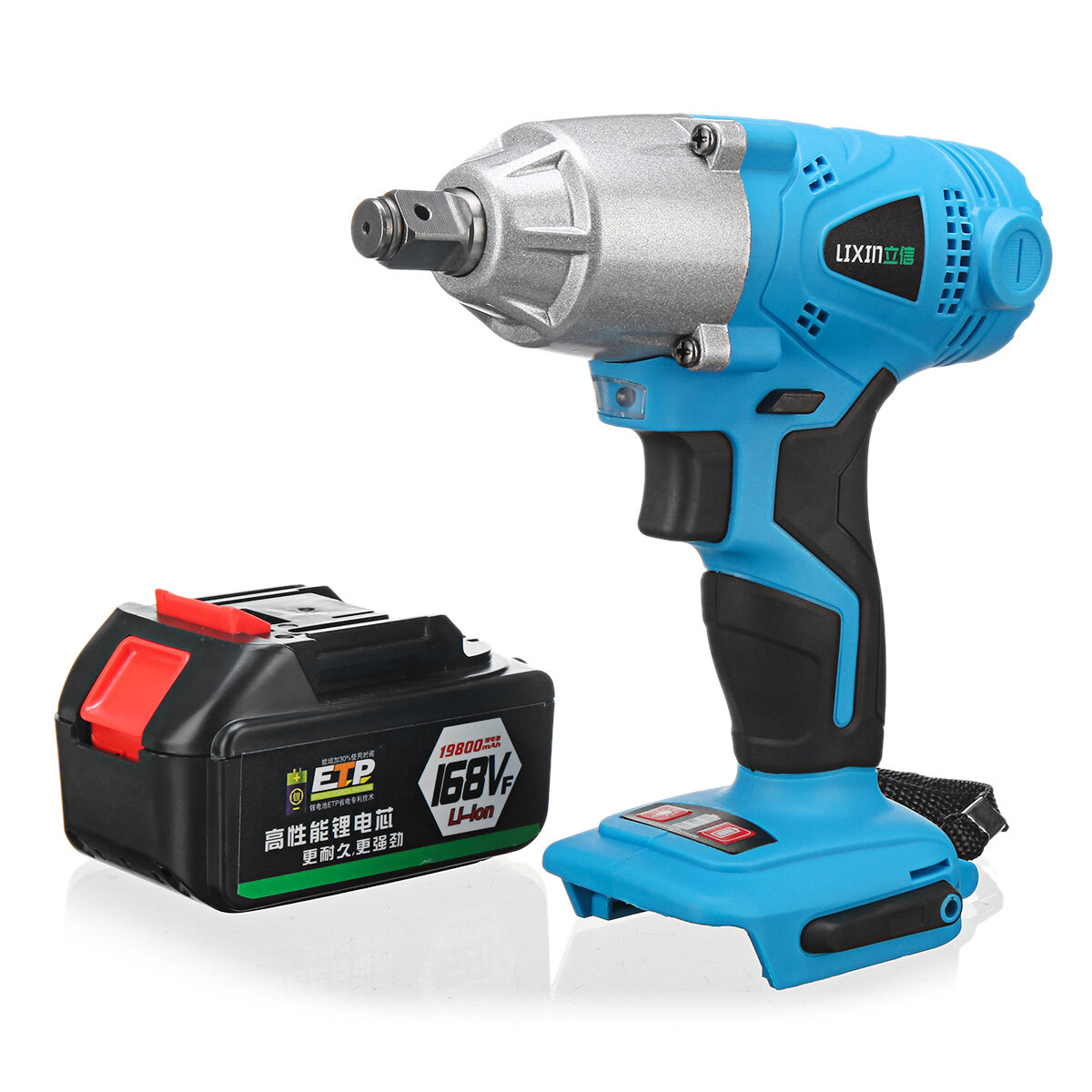 

168VF Impact Wrench Brushless Cordless Electric Wrench Power Tool 330N.m Torque Rechargeable Driver