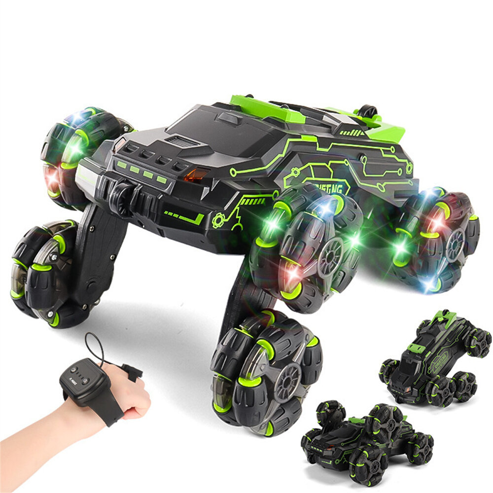 JC03 RC Stunt Car 2.4G 4WD Remote Control 360 ?Flip Drift LED Light Music Spary Double Sided Models 