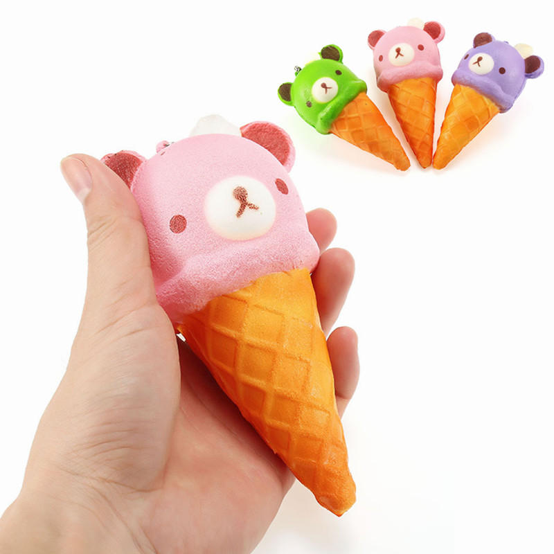 Squishy Ice Cream Bear Soft Slow Rising Collection Gift Decor Squish Squeeze Toy