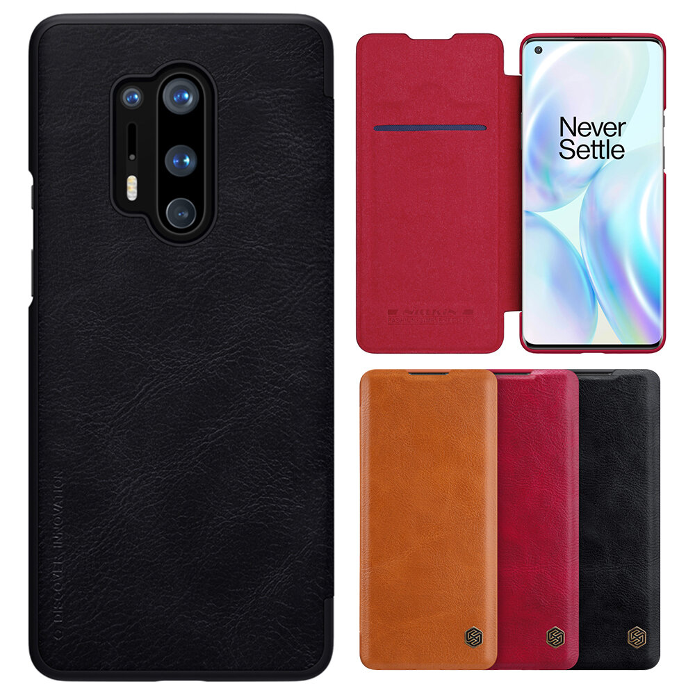 

NILLKIN Flip Shockproof with Card Slot Holder Full Cover PU Leather Protective Case for OnePlus 8 Pro