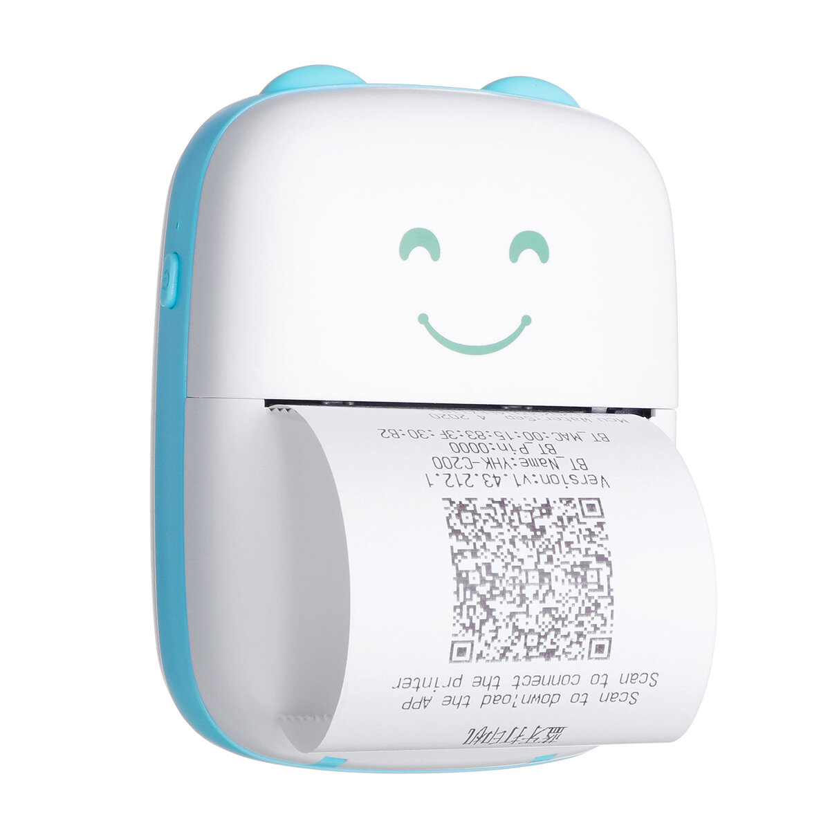 Mini-fotoprinter met USB-kabel Bluetooth 200 DPI draagbare thermische pocketprinter voor het afdrukken van fotomemo's en etiketten