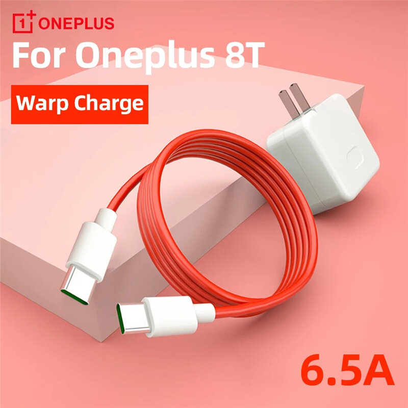 OnePlus 8T6.5Aワープ充電ケーブルUSB-C-USB-Cの場合OnePlus8T 8T + 5Gの高速充電データライン