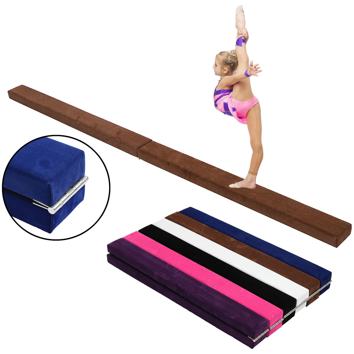 86.6x4x2.8inch Folding Balance Beam Cushion Train Mattress Gymnastics Mat Sport Pad