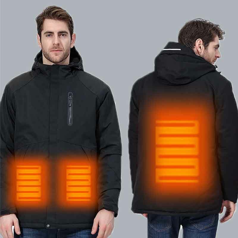 TENGOO Inteligentna kurtka grzewcza Zasilacz USB Ogrzewanie z włókna węglowego Trzytemperaturowa ciepła zimowa bawełniana kurtka grzewcza