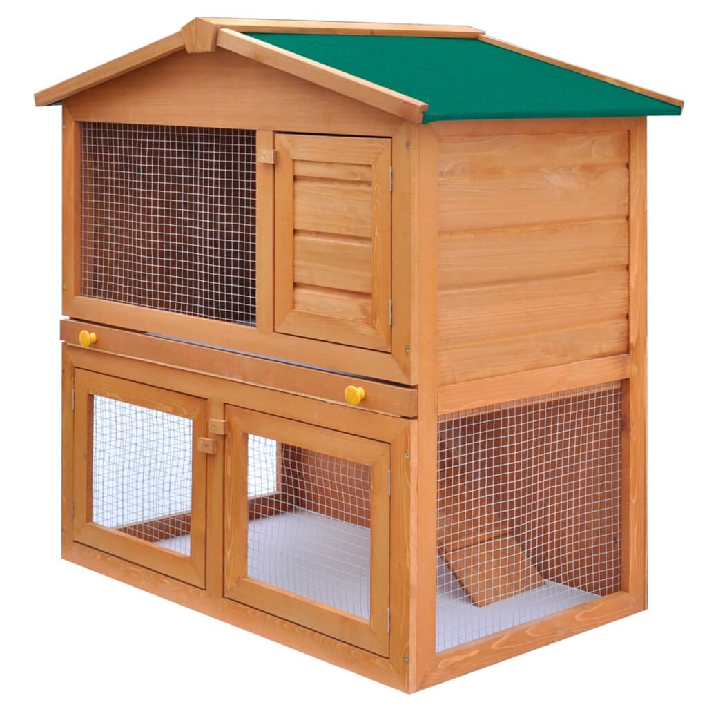 

[EU Direct] 170160 vidaXL Outdoor Rabbit Hutch Small Animal House Pet Cage 3 Doors Wood Pet Supplies Rabbit House Pet Ho