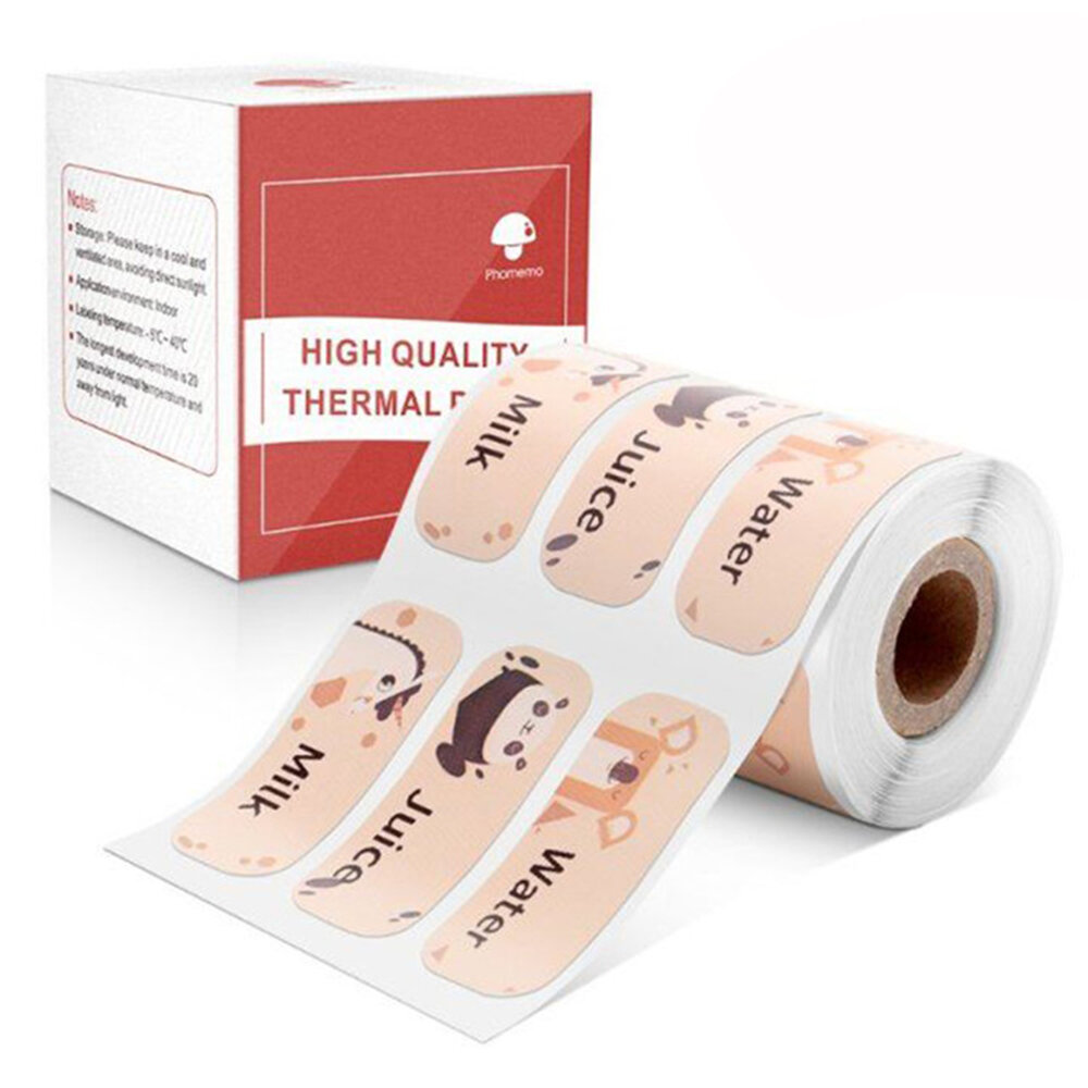 Labelsticker voor Phomemo M110 thermische labelprinter gelamineerd voor gebruik binnenshuis Zwart op