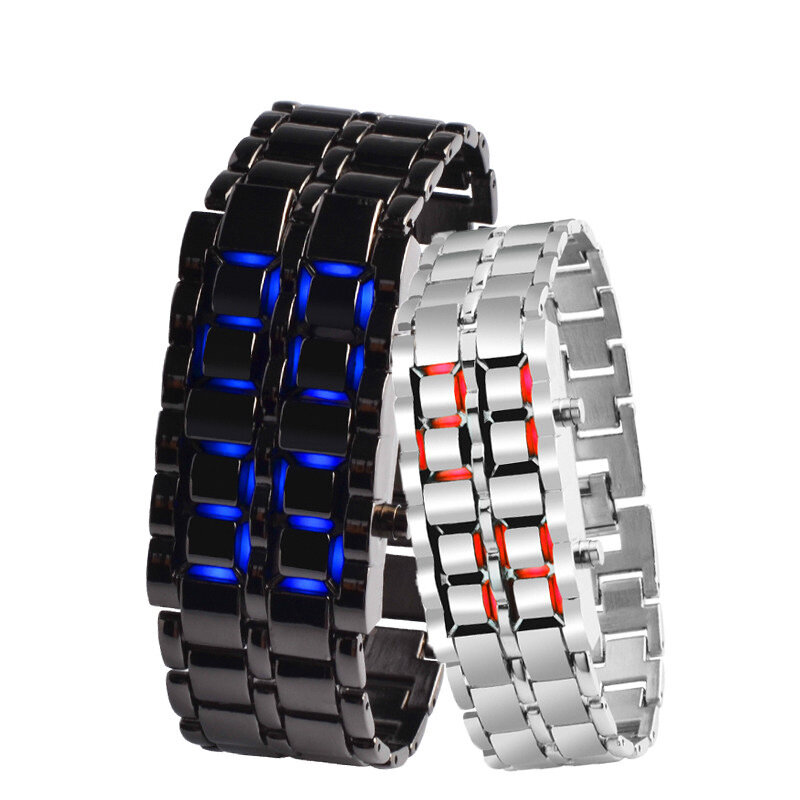 Binary LED Display Couple Watch Waterproof Digital Bracelet Watches