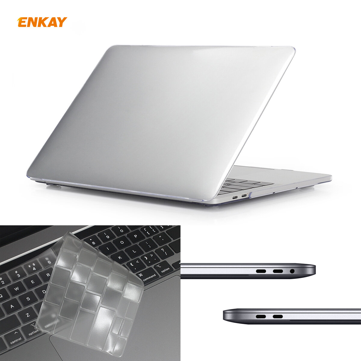 

Enkay 3-In-1 Ultra-Thin TPU Keyboard Protective Film + Full Body Case Cover + Dustproof Plug for MacBook Pro 13 inch EU