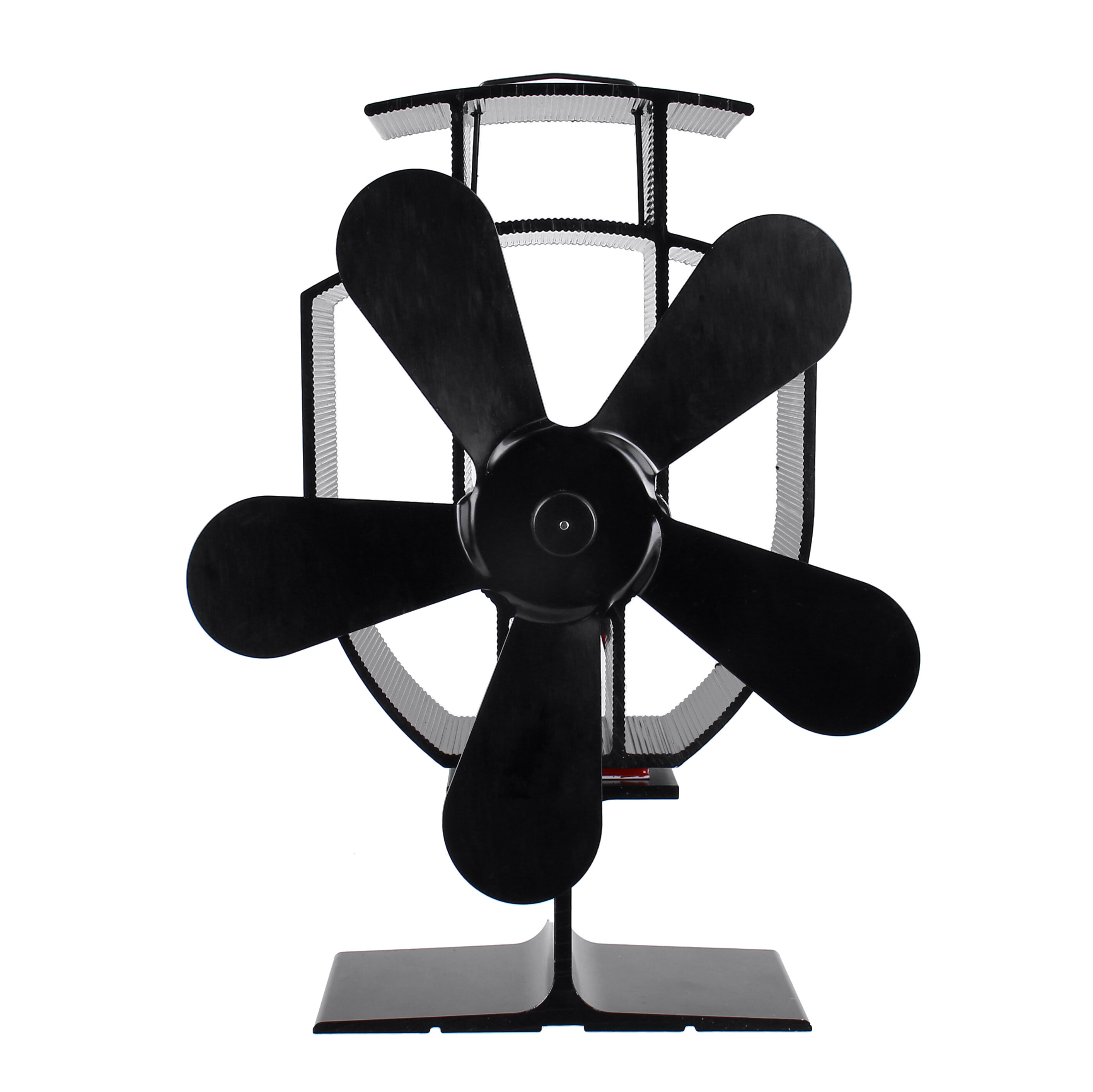 

5-Blade Heat Powered Stove Fan with Magnetic Thermometer for Fireplace Heater