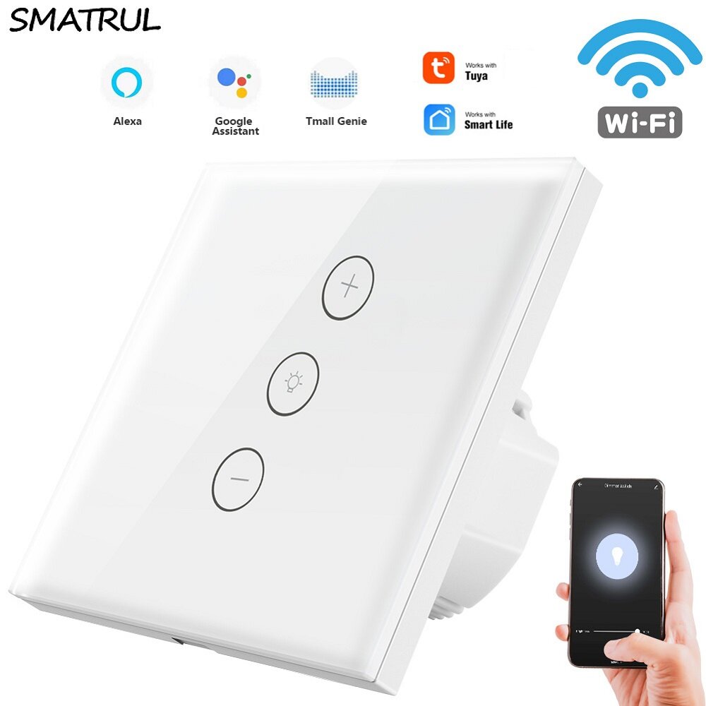 SMATRUL Tuya Smart Leven WiFi Touch Dimmer Licht APP EU / US Draadloze Timer Afstandsbediening met A