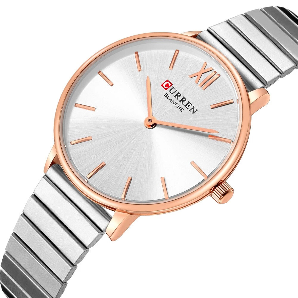 CURREN 9040 Fashionable Casual Style Ladies Wrist Watch Full Steel Band Ultra Thin Quartz Watches