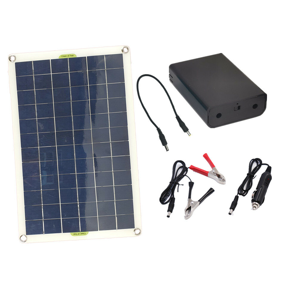 

30W 12V PET Flexible Solar Power Station 12V 18V Car RV Boat Battery Charger Solar Panel Kit Complete Outdoor Camping