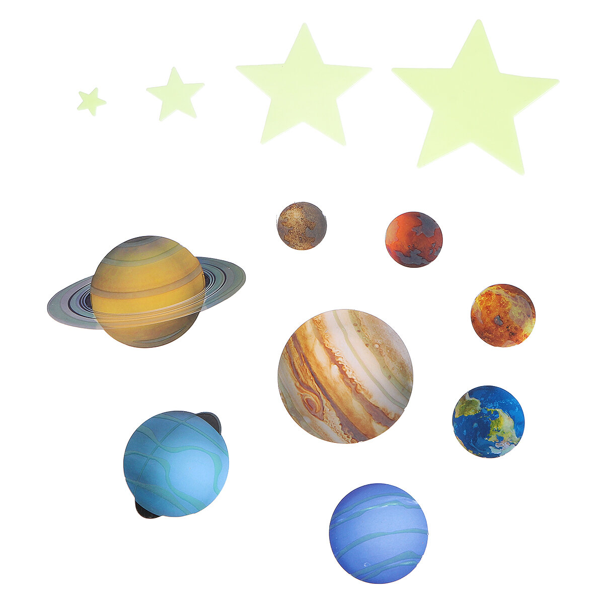 Luminous Planets PVC Wall Stickers Glow In Dark Ten Planets Bedroom Wall Decal Paper Stickers Decoration, Banggood  - buy with discount