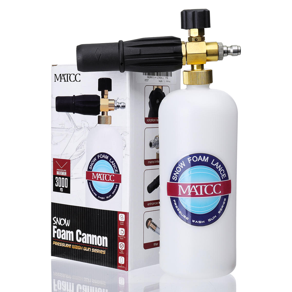 Foam Cannnon II Foam Nozzle Pressure Washer Jet Wash with 1/4" Quick Connector Foam Blaaster 0.22 Ga