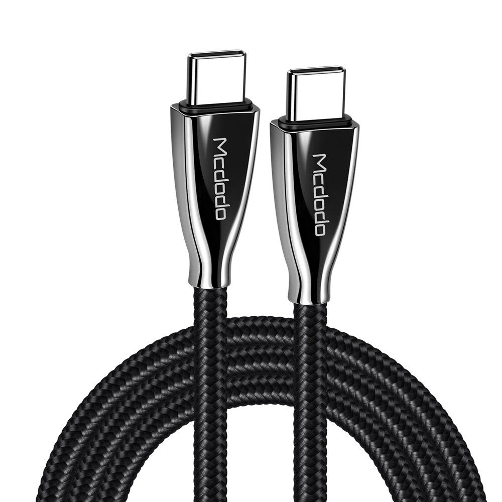 

MCDODO CA-589 60W PD Type-C to Type-C Data Cable Nylon Braided 3A Fast Charging with LED Light for Macbook for Laptops T