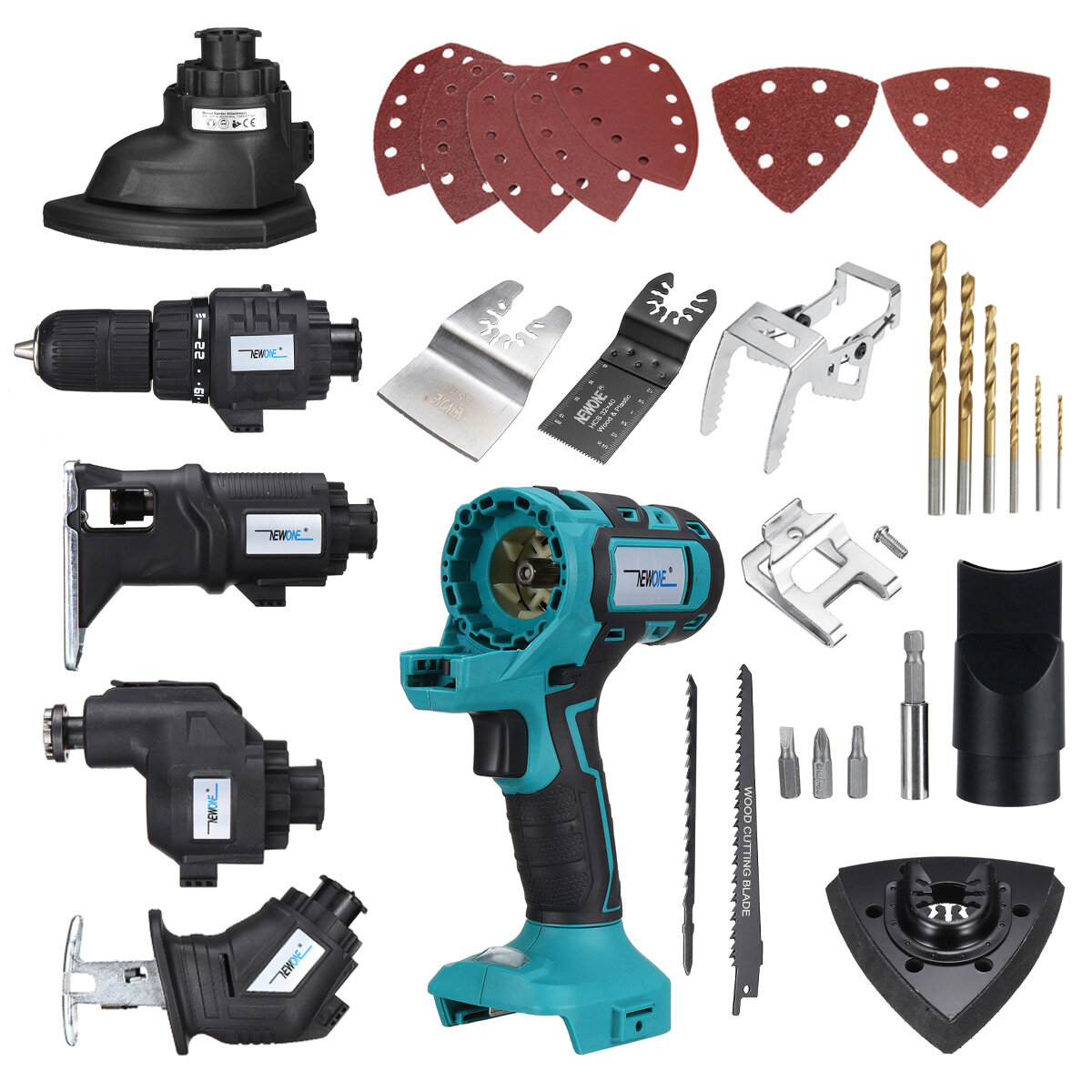 Woodworking Hardware Electric Tools Set Electric Drill/Jig Saw/Reciprocating Saw/Detail Sander/Oscil