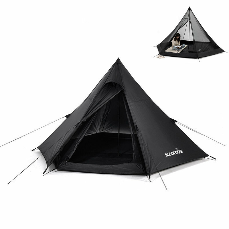 Рюкзак Naturehike BlackDog Hexagonal Pyramid Tent для кемпинга на открытом воздухе на 3-4 человека с большим пространством для отдыха и пикника.