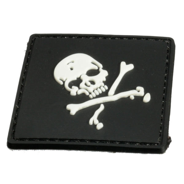 BLACK SKULL 3D TACTICAL ARMY MORALE PVC RUBBER PATCH