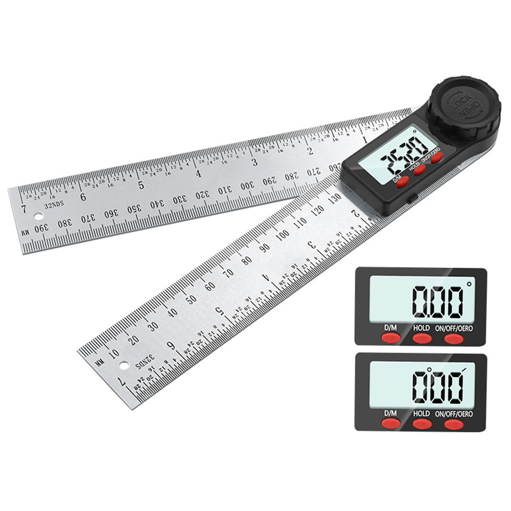 

360 Degree Stainless Steel Digital Protractor 200/300mm Angle Ruler Angle Finder Meter Goniometer Inclinometer
