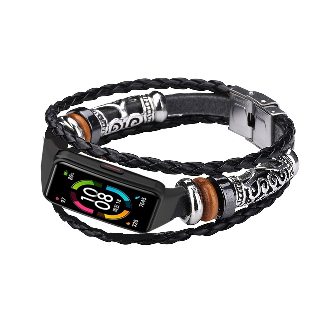 Etnische?Stijl?Kralen?Armband?DIY?Horloge Band Band Vervanging Voor Huawei Band 6/Honor Band 6.
