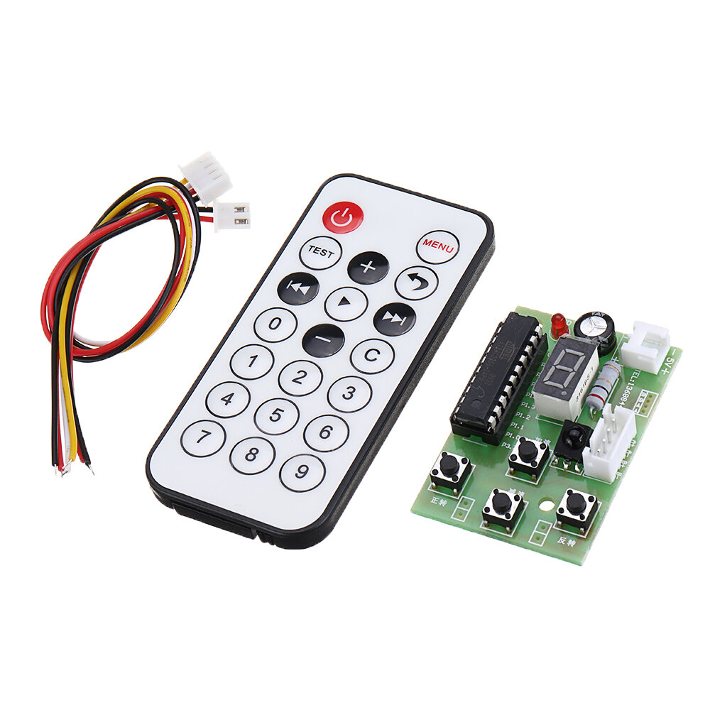 

DC 4V-6V Stepper Motor Driver Controller Integrated Board 2-phase 4-wire Speed Adjustable with Remote Controller