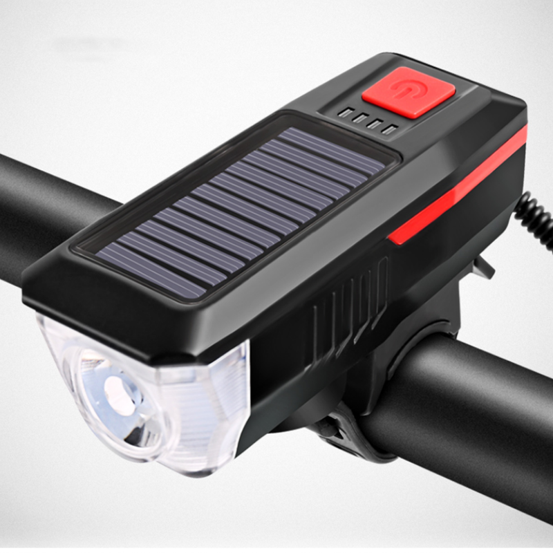 

Комплект велосипедных фонарей и звукового сигнала Солнечная Питание от USB Аккумуляторная 4 режима Велосипедная фара Ком