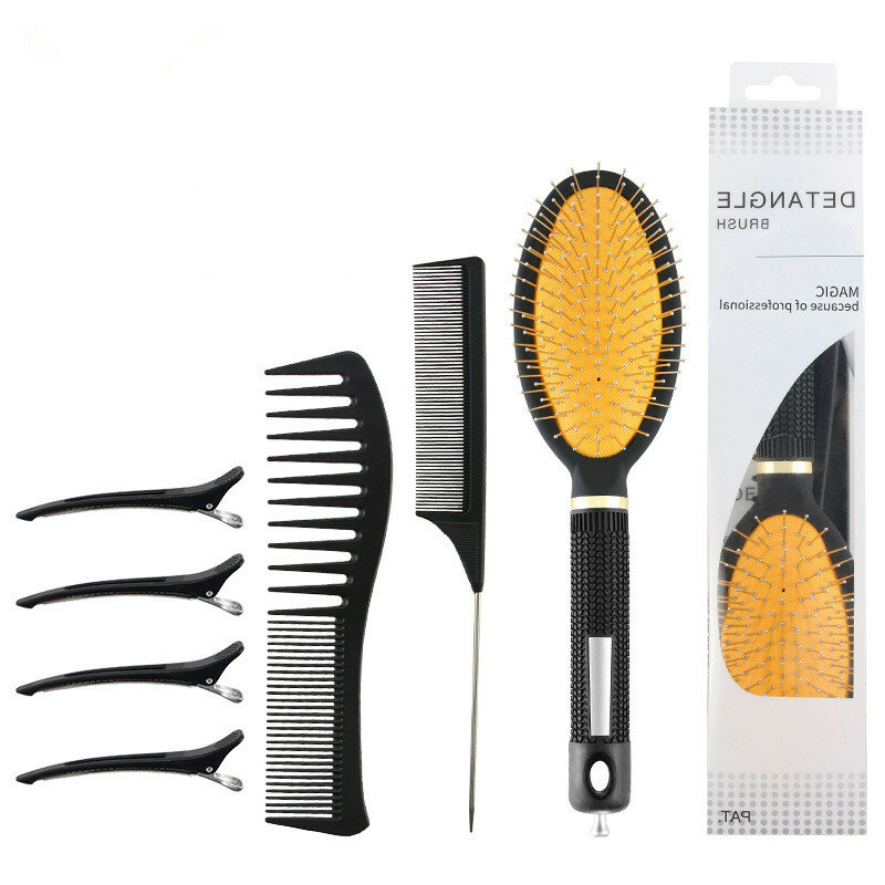 Massage Comb Steel Needle Tip Tail Comb Double-head Comb Seamless Clip Household Hair Styling Set