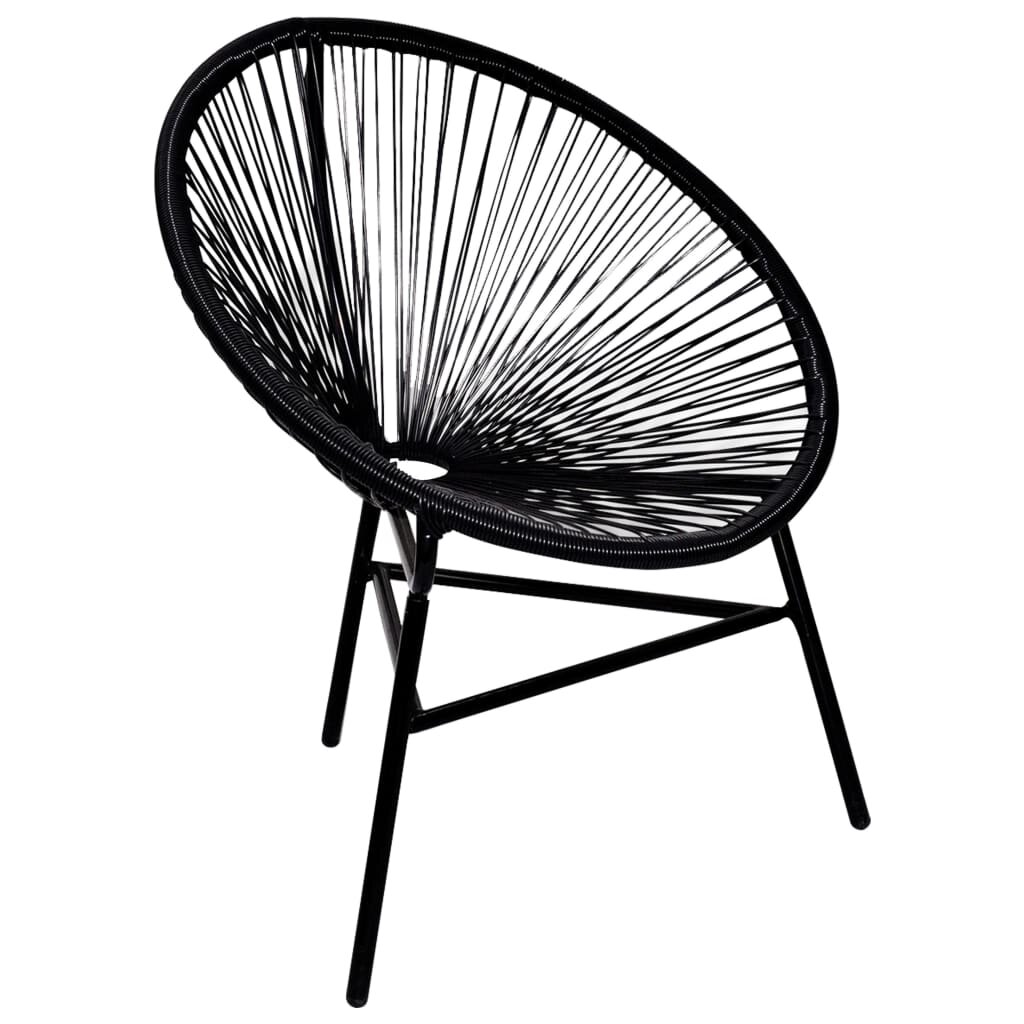 Garden Moon Chair Poly Rattan Black