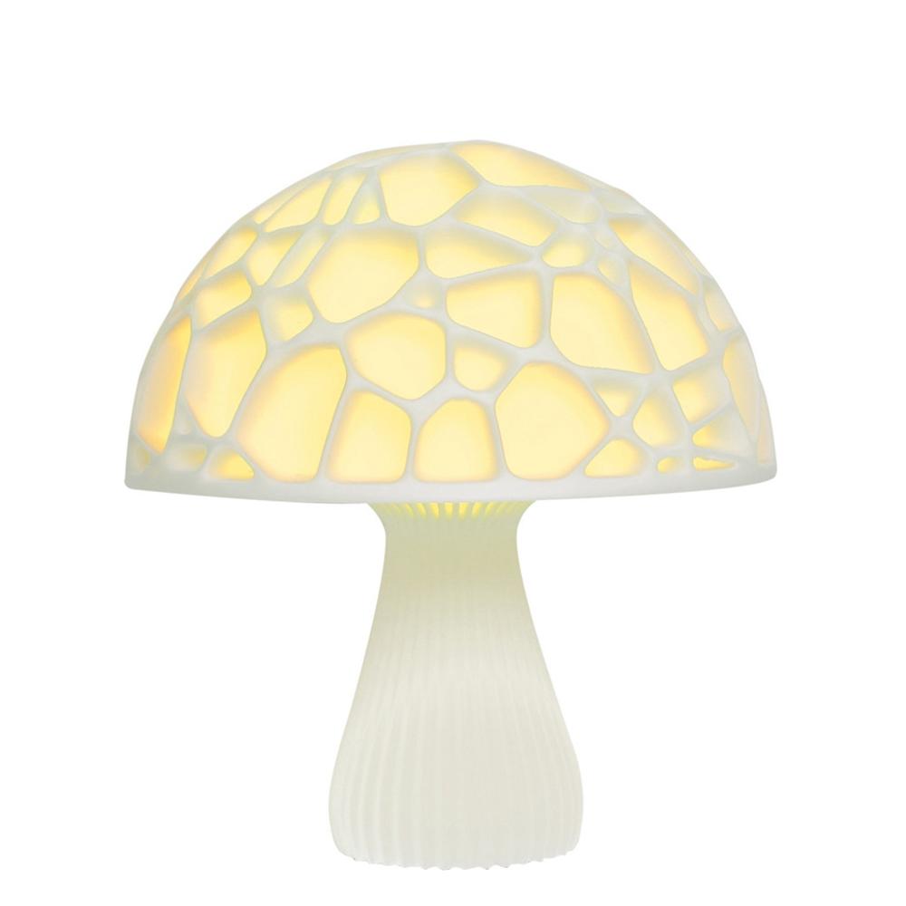 20cm 3D Mushroom Night Light Touch Control 2 Colors USB Rechargeable Table Lamp for Home Decoration