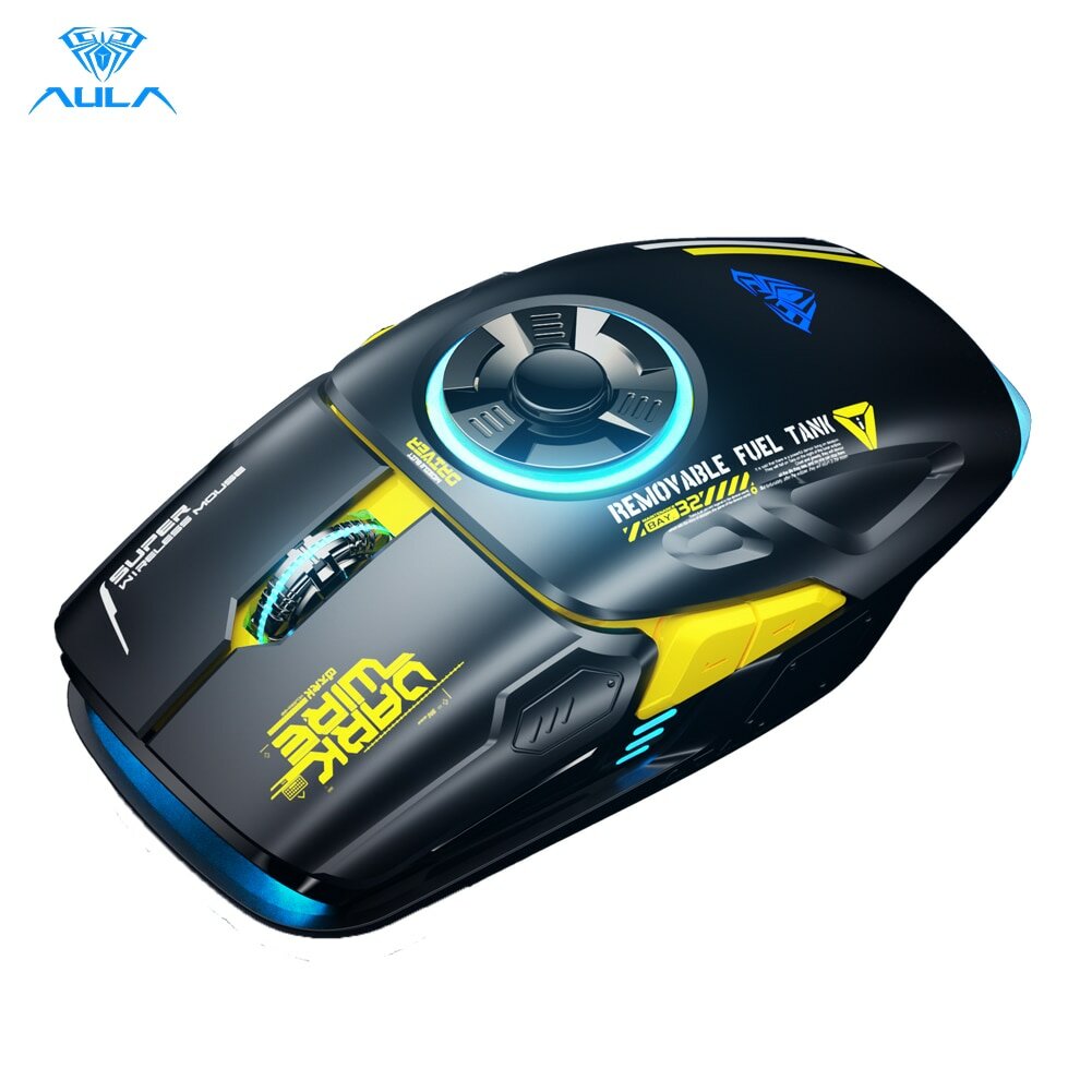 AULA H530 Draadloze Duel Mode Muis Decomprimeren Opladen Gyro Muis Roterende Esports Gaming RGB Muis