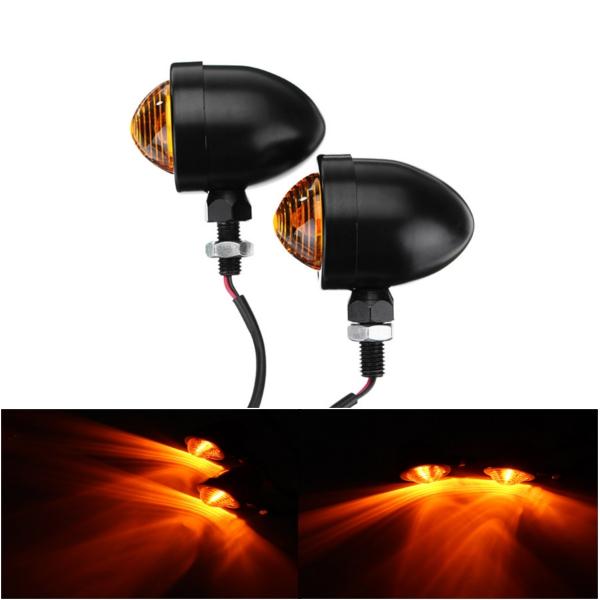 Pair 12V 5W Motorcycle Turn Signal Lights Scooter Bulbs Cafe Racer Universal 10mm