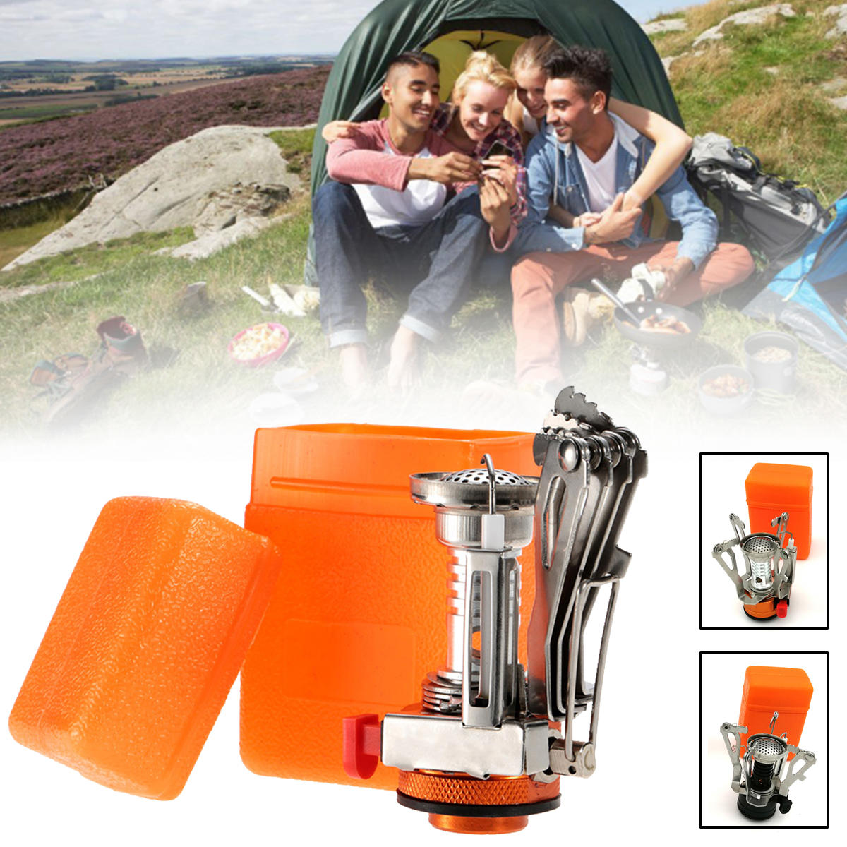 3000W al aire libre Mini estufa de gas portátil Butano Propano Bote Cocina Quemador cámping Horno de picnic