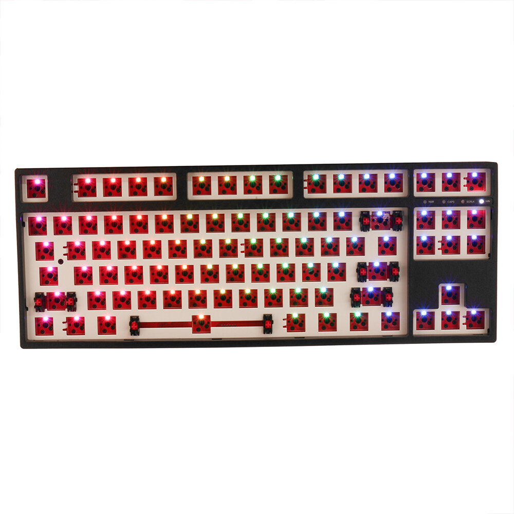 FEKER F87T 87 Keys Customized Keyboard Kit 2.4G bluetooth RGB Backlit Frosted ABS Case DIY Mechanical Keyboard Kit