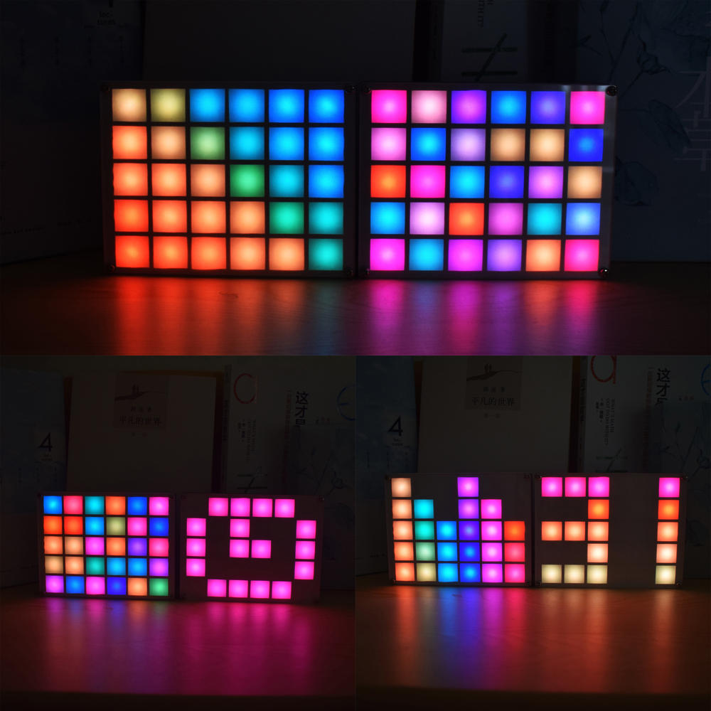 مجموعة ساعة Geekcreit® DIY متعددة الوظائف LED Cool Music Spectrum RGB بالألوان