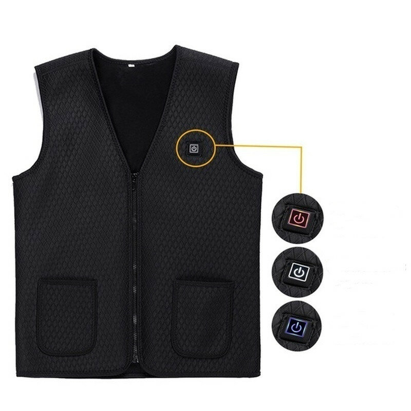 TENGOO HS-05 5 Areas Smart Heating Vest USB Charging Winter Warmth Cold-proof Vest for Men Women Elderly People