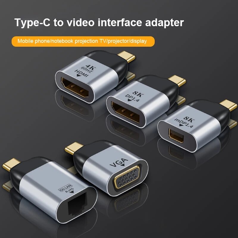 Bakeey USB C Adapter Type C to HDMI /Display Port /Mini Display /VGA /RJ45 Gigabit Ethernet 4K 2.0 C