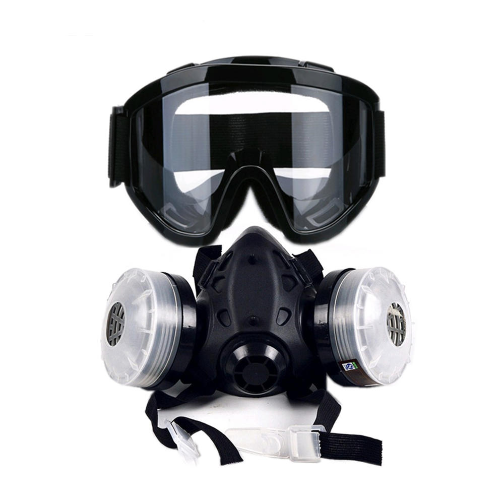 DEWBest 9578 Anti-Whitening Half Mask Anti Met HS699 Impact Goggles Set