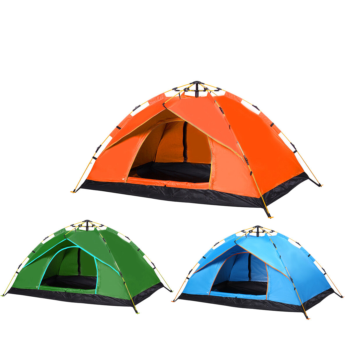 Einlagiges vollautomatisches Campingzelt für 1-2 Personen, faltbar, dick und wasserdicht für Outdoor-Aktivitäten und Wanderungen.