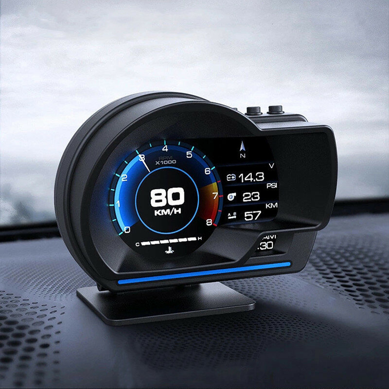 Smart Car OBD2 GPS Gauge HUD Head-Up Digital Display Speedometer Turbo RPM...