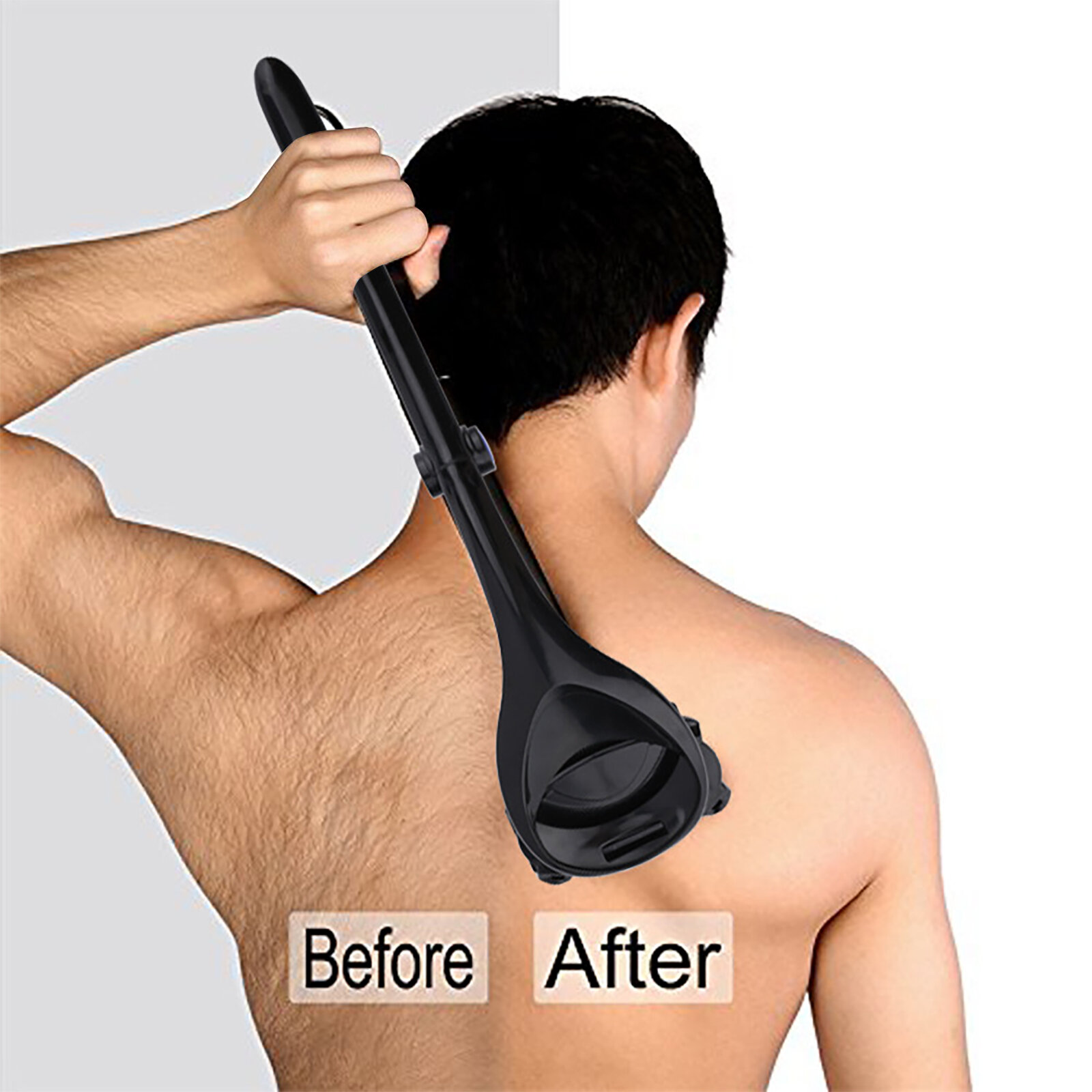 Men Back Hair Shaver Removal Razors Hair Shaver Two Head Blade Foldable Trimmer Body Leg Long Handle(Extra Blades Includ