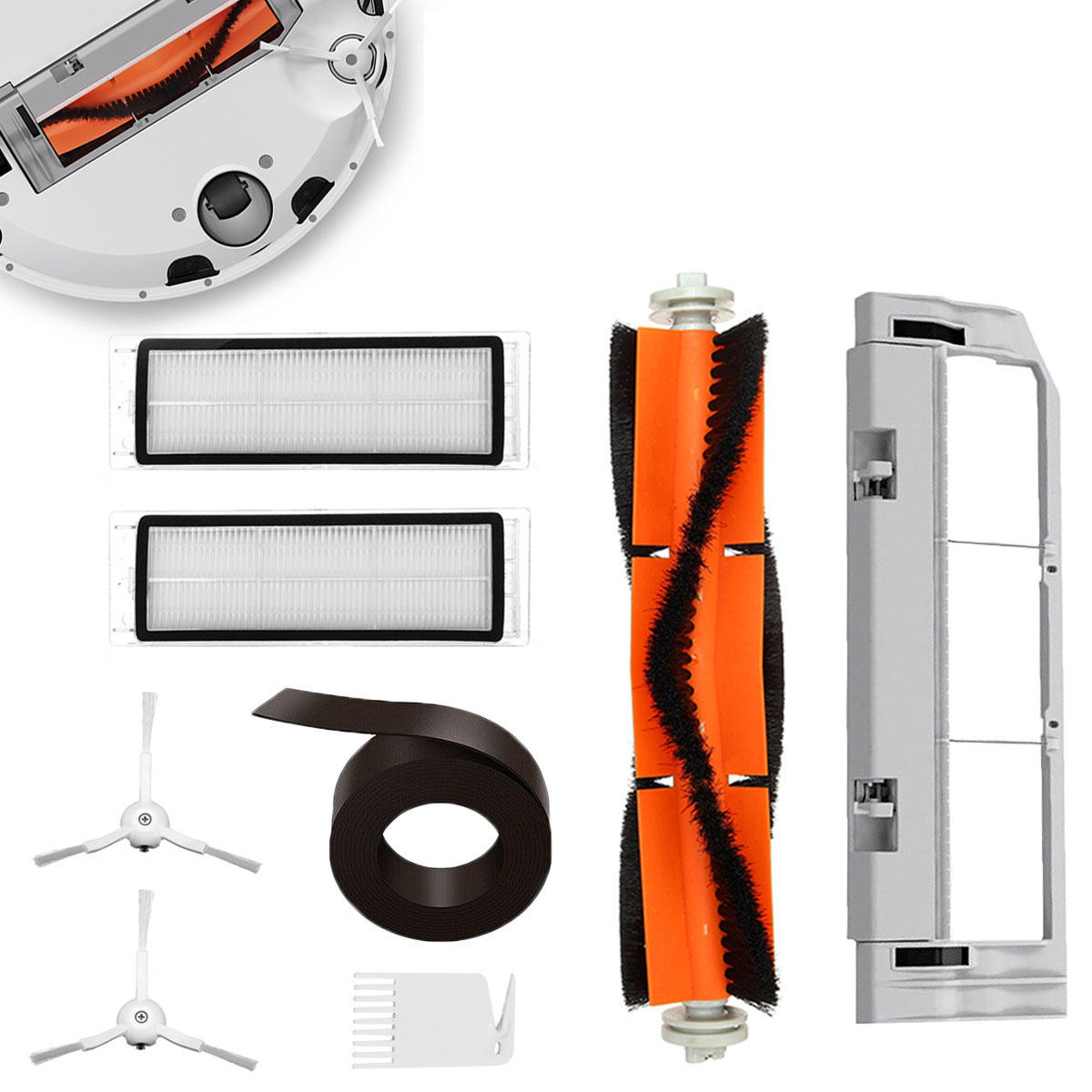 8Pcs Vacuum Cleaner Parts Accessories Filter Brush Main Brush Cover for Mi Robot