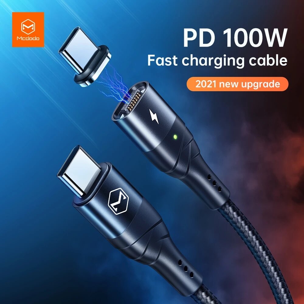 

MCDODO 100 Вт USB-C - USB-C Кабель PD3.0 Подача питания QC4.0 Шнур для быстрой зарядки и передачи данных длиной 1 м Для