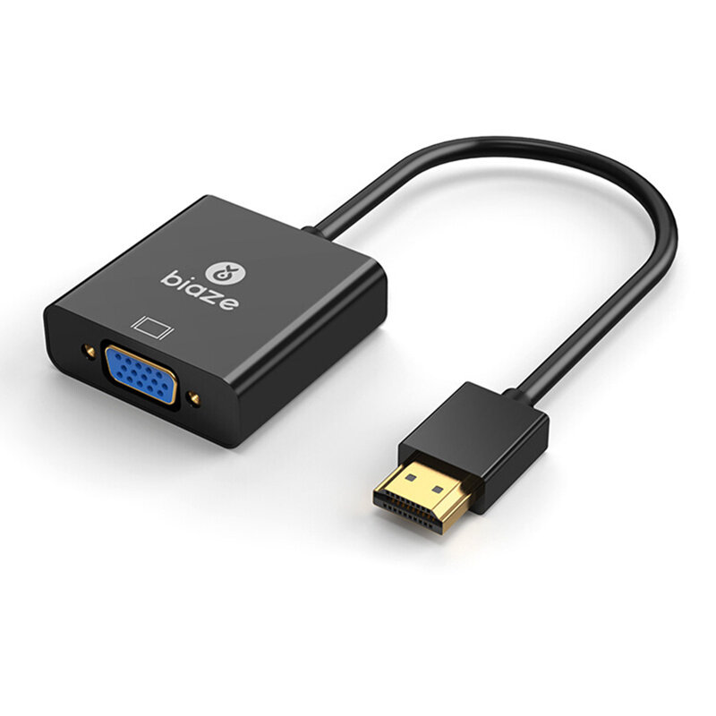 Biaze ZH62 HDMI to VGA Adapter 1080P Digital to Analog Video Audio Converter HDMI Cable for Xbox 360