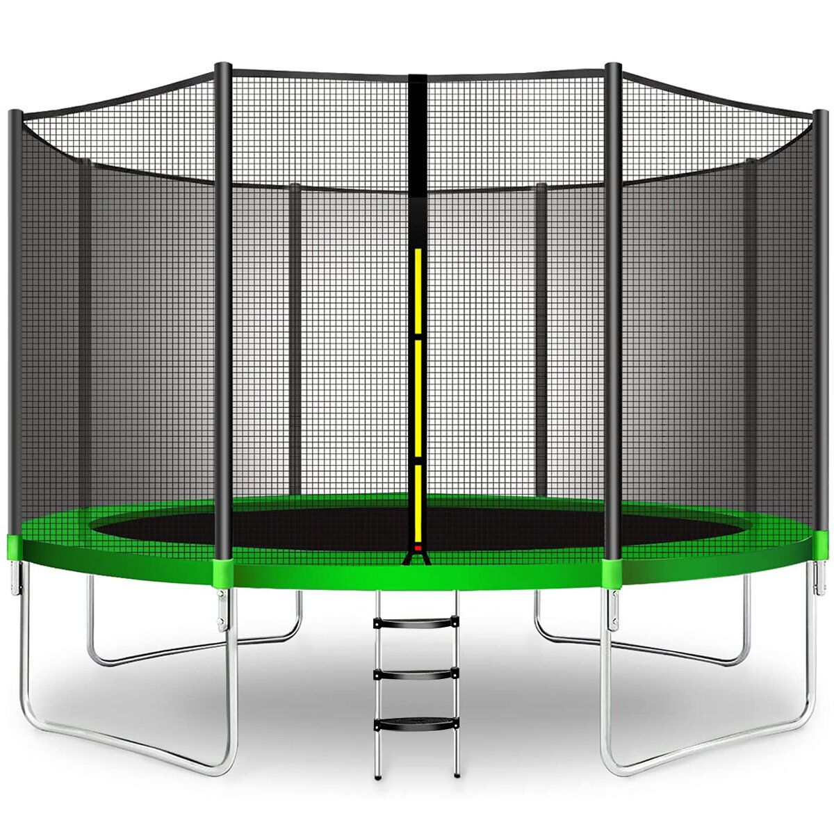 BOMINFIT 10/12FT Jump Recreatieve Trampolines met Net voor 3-4 Kinderen Volwassenen Binnen Buiten Ma