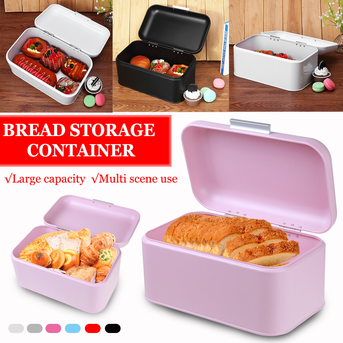 صندوق خبز ريترو صندوق معدني حاوية مطبخ صندوق تخزين الكعك تخزين الطعام