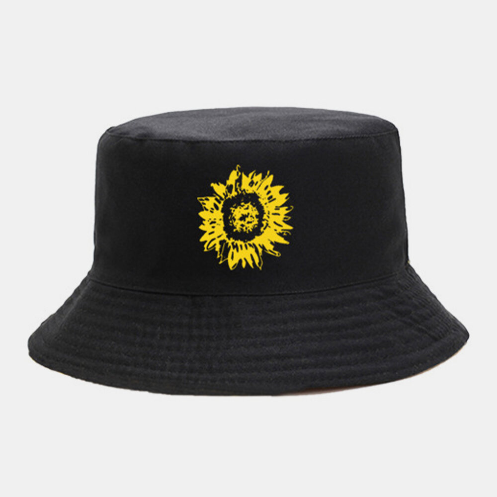 

Unisex Double-Sided Sunflowers Pattern Fashion Young 360 Degree Sunshade Breathable Bucket Hat